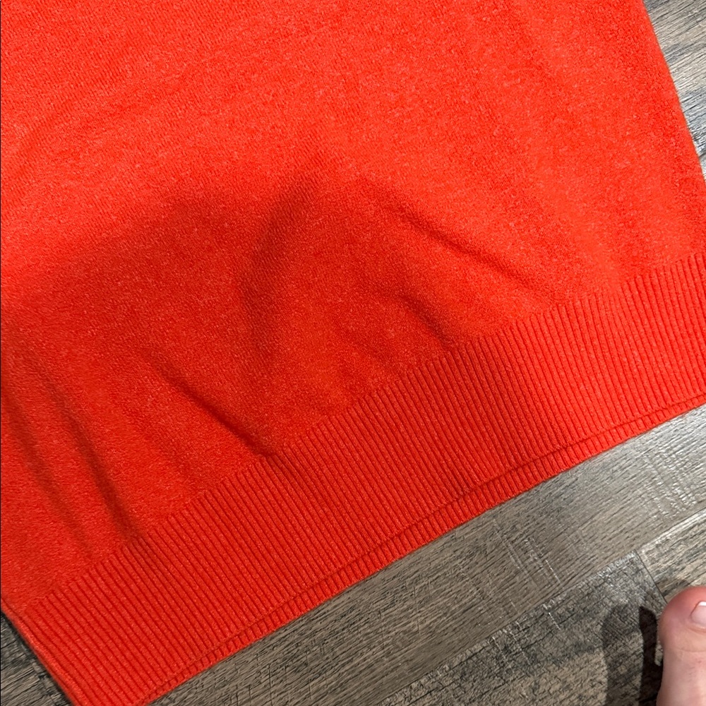 NWT On 34th Bright Coral Orange Short Sleeve Sweater - Picture 5 of 6